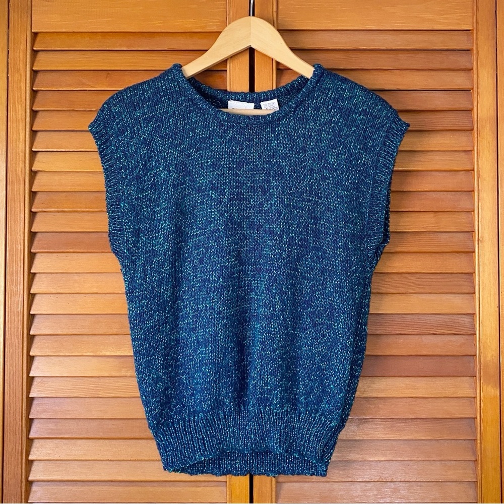 Vintage Suburban Petites Sweater Vest Womens Petite Large PL Wool Blend Knit
